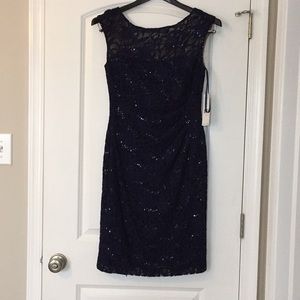 Ralph Lauren Lace Cap Sleeve Dress - Navy
